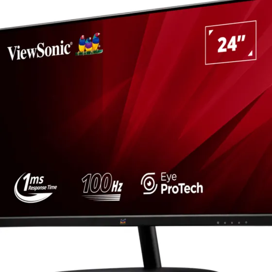 ViewSonic VA2432-MHD-3 moniteur IPS Full HD 24 pouces avec 100 Hz, DisplayPort, HDMI et VGA