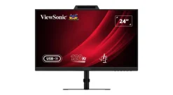 ViewSonic VG2441V Écran de visioconférence FHD de 24 pouces avec port USB-C et webcam certifiée Windows Hello