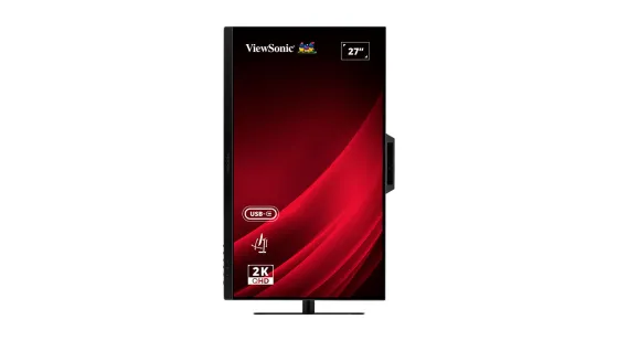 ViewSonic VG2741V-2K Écran de visioconférence QHD de 27 pouces avec port USB-C et webcam certifiée Windows Hello