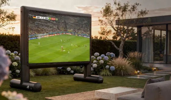 visunext Ensemble vidéoprojecteur et écran de projection pour le visionnage en plein air de matchs de football