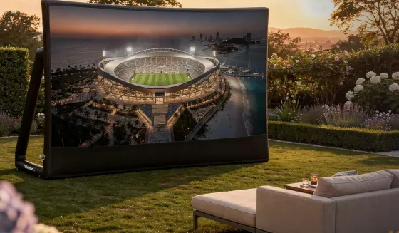 visunext Ensemble vidéoprojecteur et écran de projection pour le visionnage en plein air de matchs de football