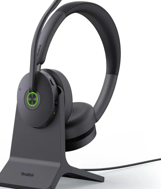 Yealink BH74 Casque stéréo Bluetooth sans fil USB-C/A | Certifié pour Microsoft Teams | Support de recharge inclus
