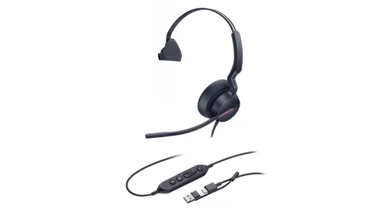 Yealink UH44 Casque filaire mono USB-C/A | Certifié pour Microsoft Teams