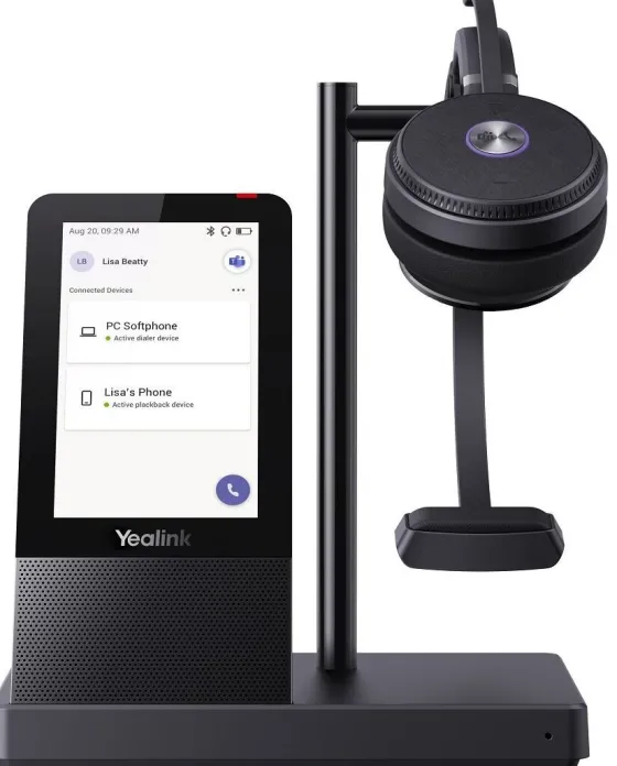Yealink WH66 - Micro-casque mono DECT sans fil, certifié Microsoft Teams