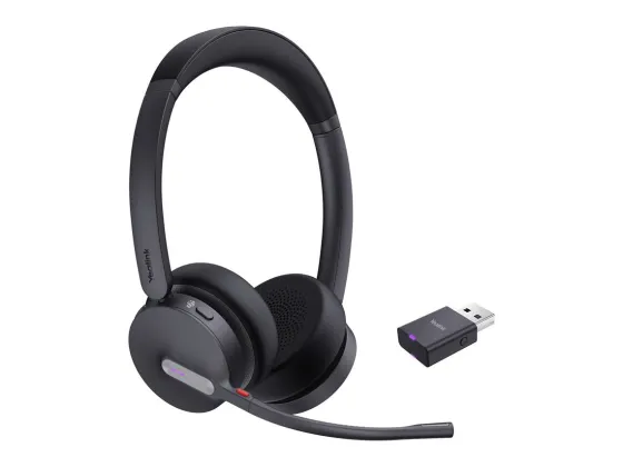 Yealink WH64 - Micro-casque stéréo, Hybrid DECT & Bluetooth, certifié pour Microsoft Teams
