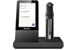 Yealink WH67 - Micro-casque sans fil DECT / Bluetooth convertible dans l'oreille, certifié Microsoft Teams (avec station de travail)