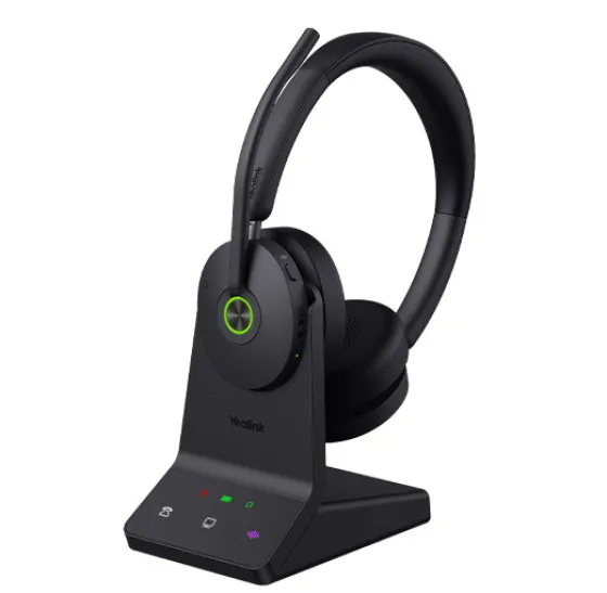 Yealink WH68 Casque sans fil double DECT et Bluetooth | Certifié Microsoft Teams | avec station de travail